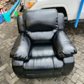 1-seater Black Leather Recliner Seat