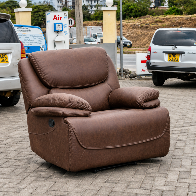 1-seater Brown Leather Recliner Seat