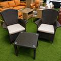 2-Seater Black Rattan Outdoor Set