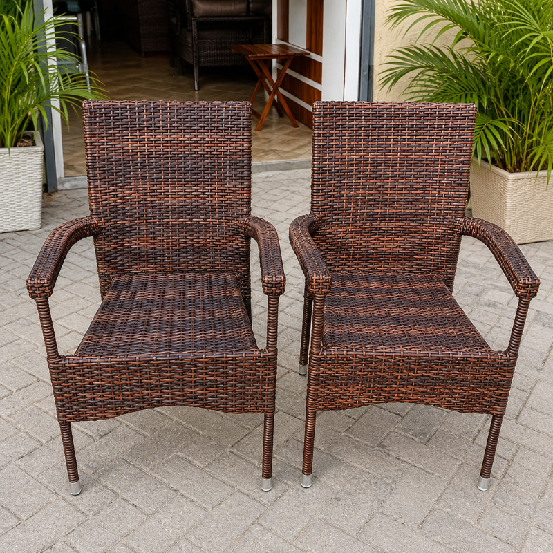 2 Rattan Outdoor Chairs