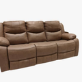 3-seater Brown Leather Recliner Seat