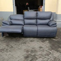 3-seater Grey Leather Recliner Seat