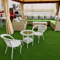 4-Seater White Rattan Outdoor Dining set