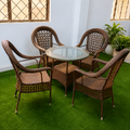 4-Seater Brown Rattan Outdoor Set