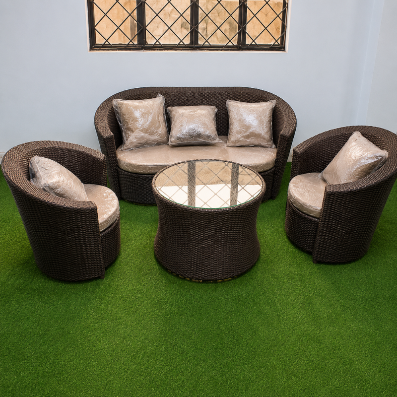 5-Seater Rattan Outdoor Dining Set