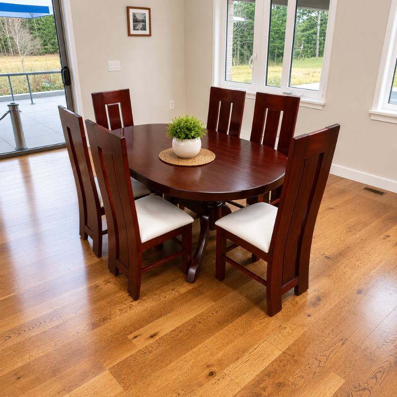 6-Seater Oval Mahogany Dining Set