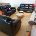 6-seater Black Leather Recliner Seats