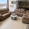 6-seater Light Brown Leather Recliner Seats