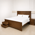 6x6 Mahogany Bed – Drawer Storage Design