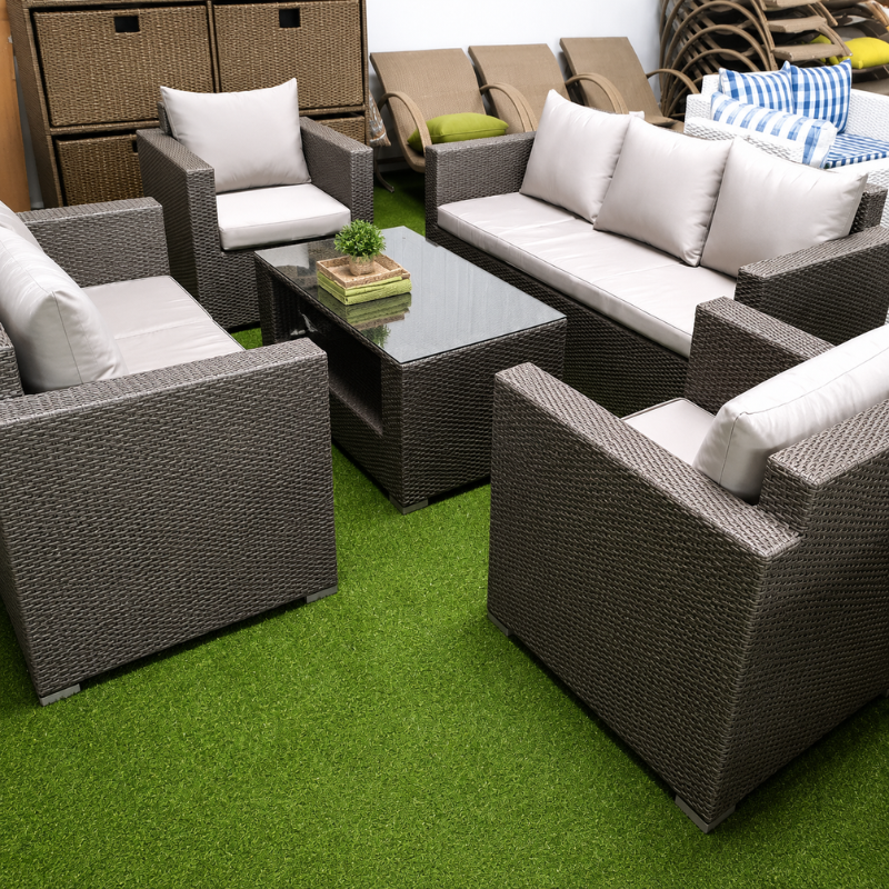 7-Seater Black Rattan Outdoor Set