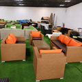 7-Seater Brown Rattan Outdoor Sofa