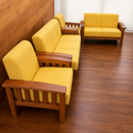 7-Seater Mustard Wooden Sofa