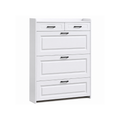 White Slim 5-Drawer Bedside Chest