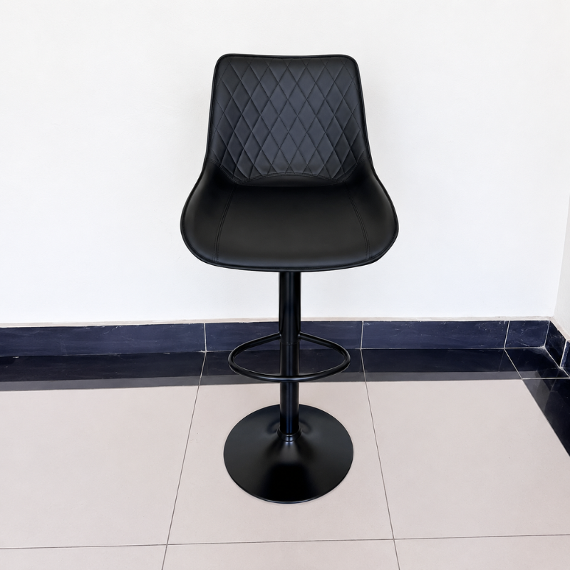 Black Leather Bar Stool