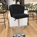 Black Velvet Adjustable Bar Stool