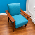 Blue 1-Seater Wooden Sofa