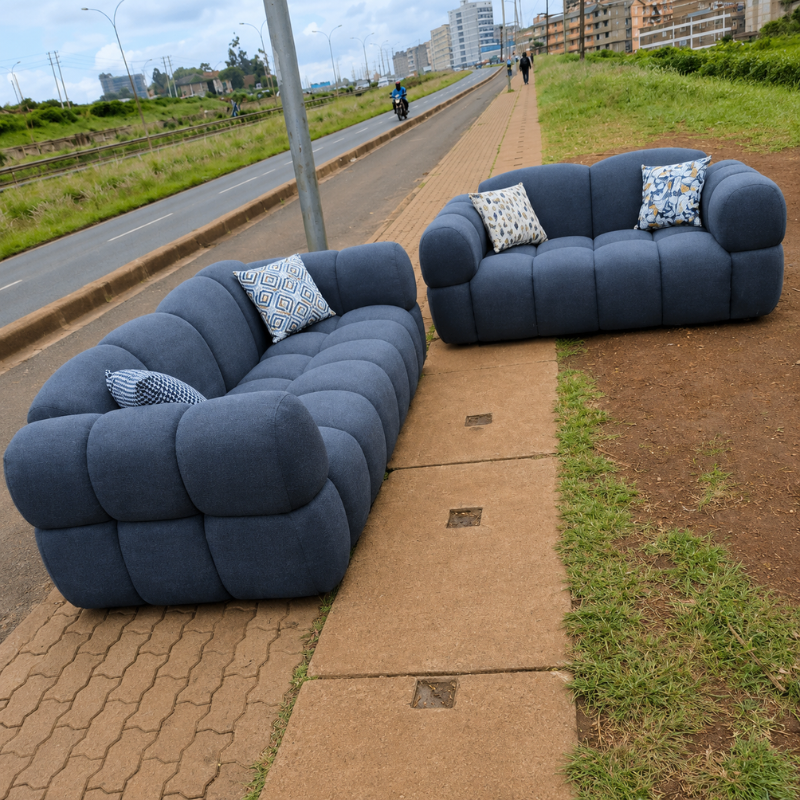 Blue 5-Seater Bubble Sofa