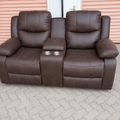 Brown 2-Seater Recliner Sofa