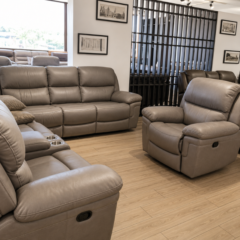 Brown 6-Seater Recliner Sofa