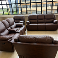 Brown 7-Seater Recliner Sofa