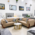 Brown L-shaped 6 Seater Sofa