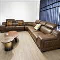 Brown L-Shaped Sofa