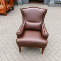 Brown Leather Accent Chair