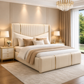Cream Stripped Chester Bed
