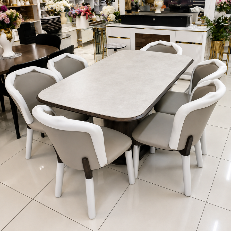 Cream 6-Seater Dining Set