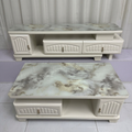 Cream Classic Marble-Top Coffee Table & TV Stand Set