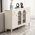 Cream Gold-Trim Console Cabinet