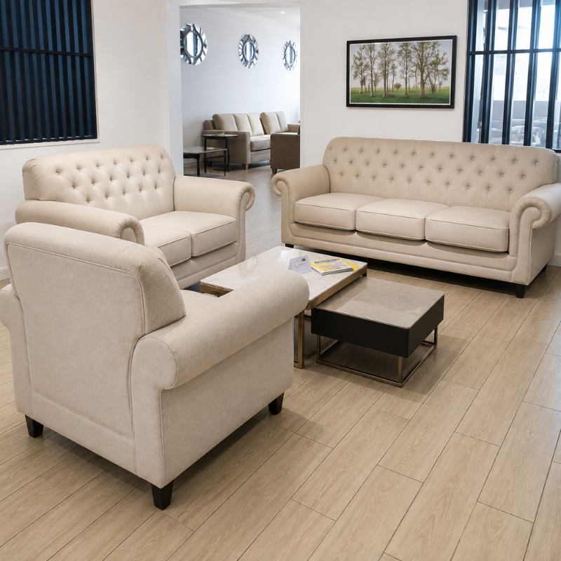 Creamy 6-Seater Sofa