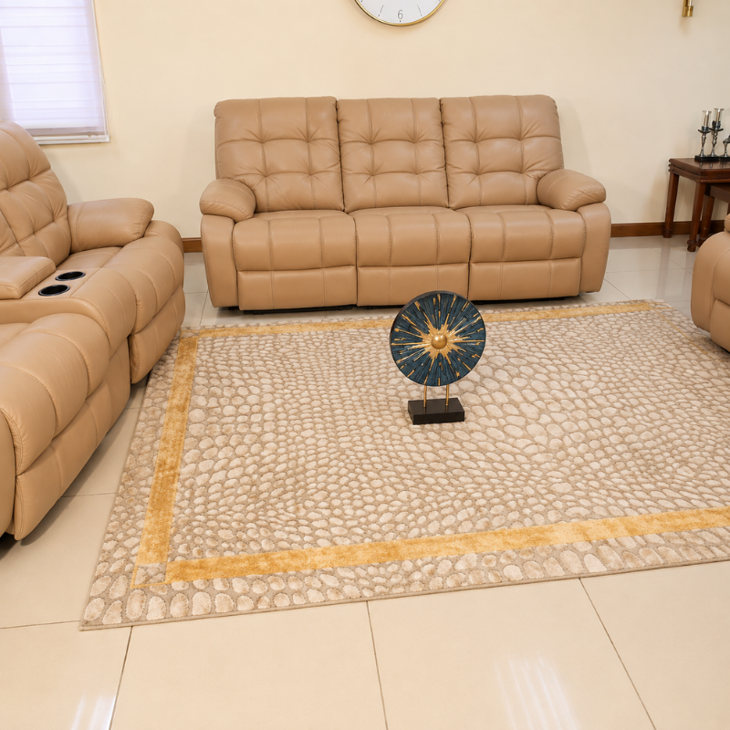 Creamy 6-Seater Recliner Sofa