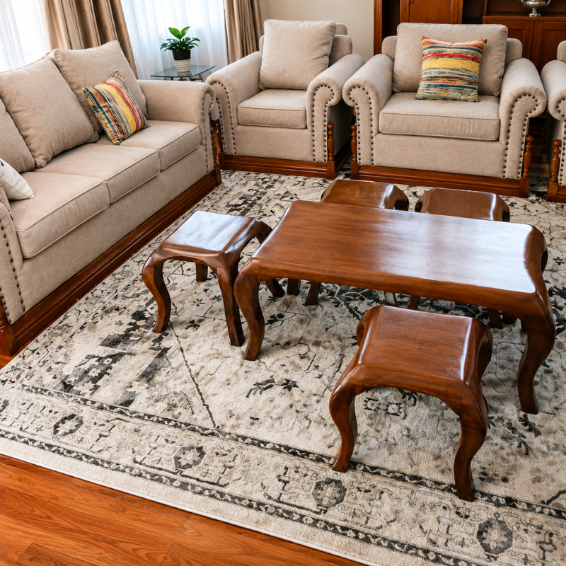 Creamy 6 Seater Sofa
