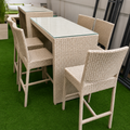 Creamy Rattan Outdoor Dining Set