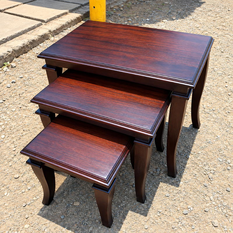 Dark Mahogany Nesting Side Tables Set of 3
