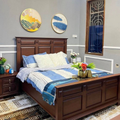 Dark Mahogany Wooden Bed Set