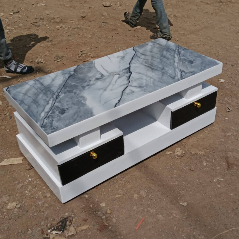Dark Marble-Top Coffee Table