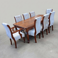 6 Seater Dark Wood Dining Table Set
