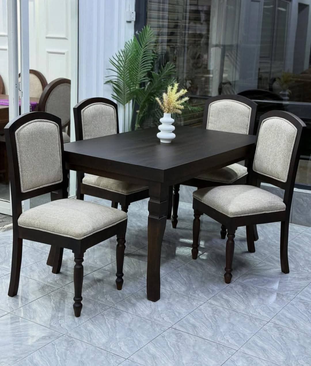 Dining Table Set – Black Square (4 Seater)