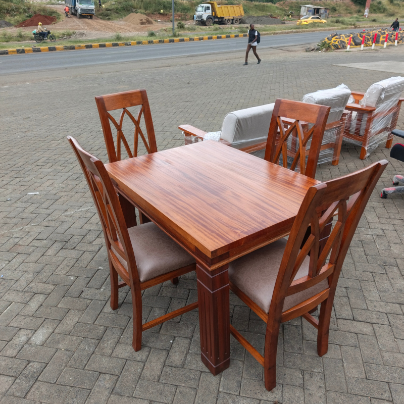 Brown Dining Table Set – 4 Seater