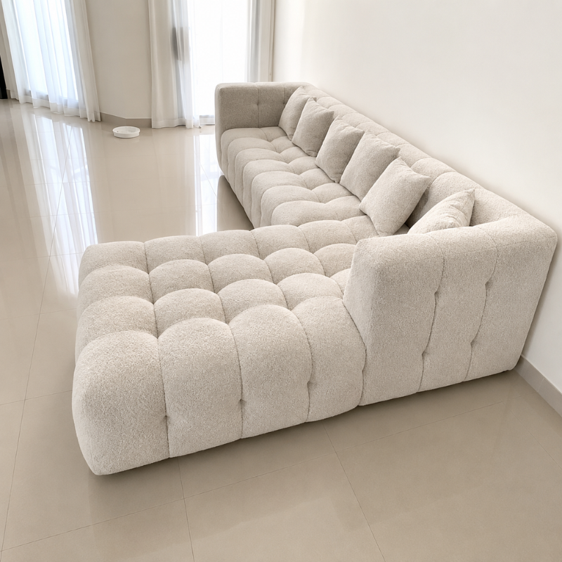White Bubble L-Shaped Sofa
