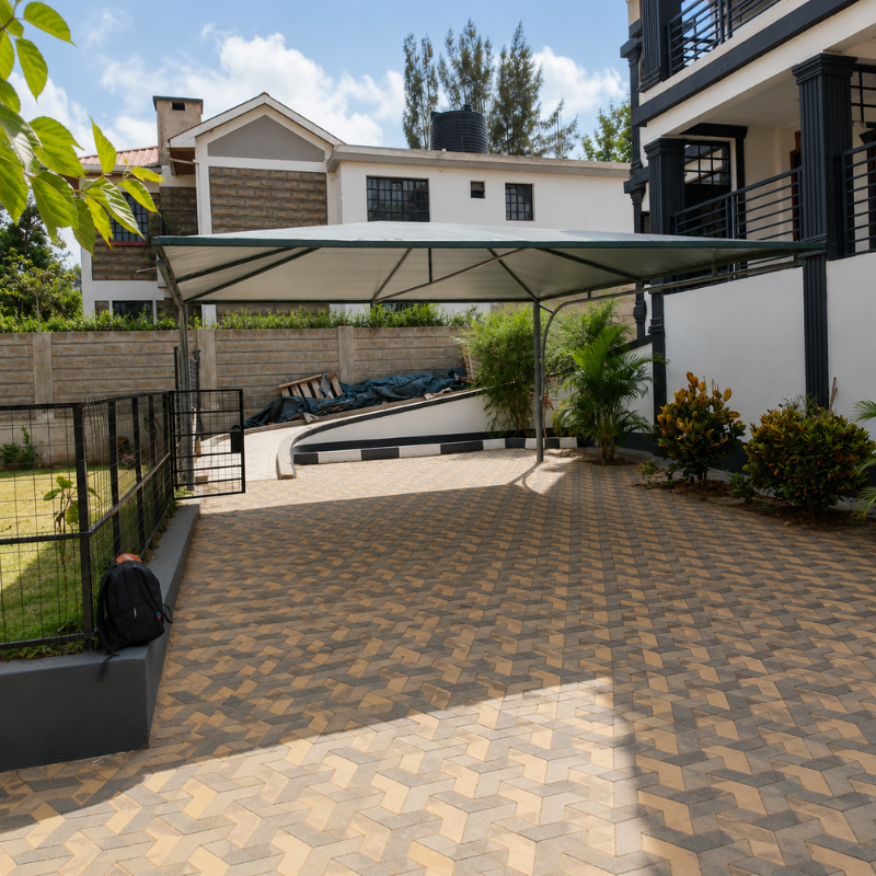 Grey Fabric Carport Canopy