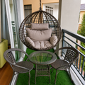 Grey Swing Chair + 2 Rattan Dining Set