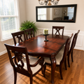 6-Seater Mahogany Dining Set with Carved Chair Backs