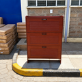 Maroon Slatted 4-Drawer Tallboy Chest
