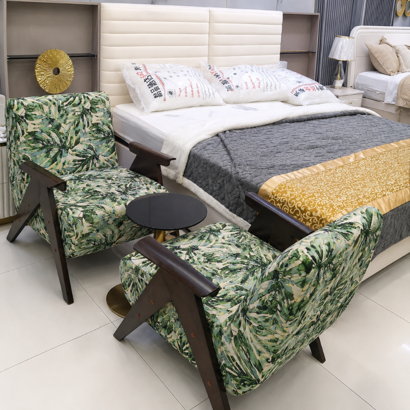 Modern Cream Channel Panel Bed