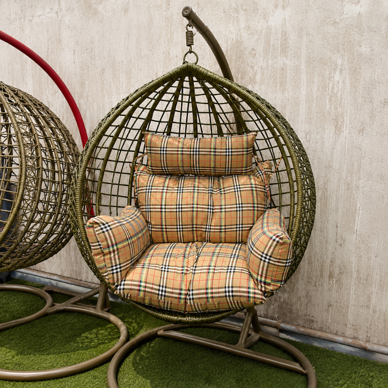Olive Green Wicker Egg Chair