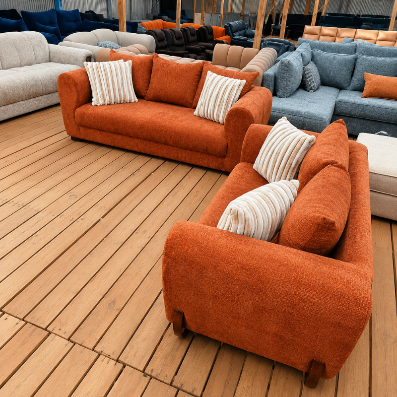 Orange 5 Seater Sofa