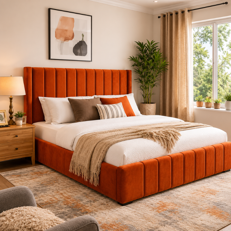 Orange Stripped Chester Bed